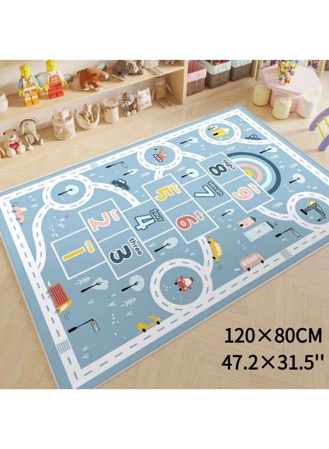 Vixplorn Newborn Games Kids Room Decor Mat, Kids Car Rug Play Mat, Educational Learning Carpet City Road Traffic Fun Game Play Area Rugs, Non-Slip Floor Mat For Playroom (120×80CM) - Image 2