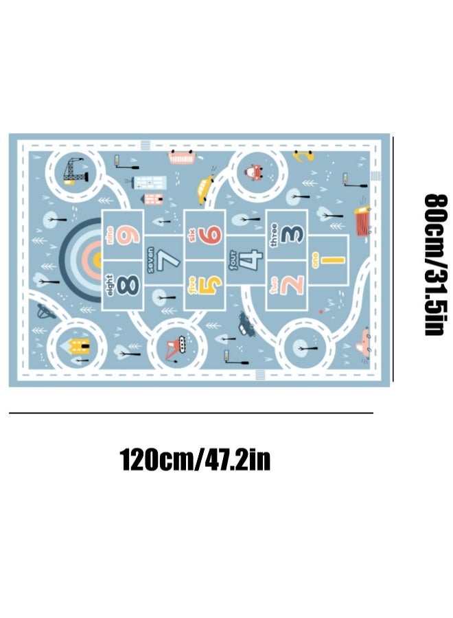 Vixplorn Newborn Games Kids Room Decor Mat, Kids Car Rug Play Mat, Educational Learning Carpet City Road Traffic Fun Game Play Area Rugs, Non-Slip Floor Mat For Playroom (120×80CM) - Image 5