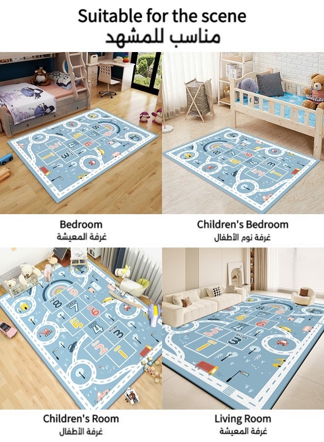 Vixplorn Newborn Games Kids Room Decor Mat, Kids Car Rug Play Mat, Educational Learning Carpet City Road Traffic Fun Game Play Area Rugs, Non-Slip Floor Mat For Playroom (120×80CM) - Image 4