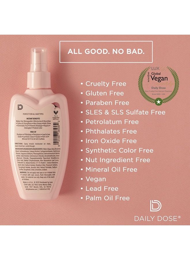 Daily Dose Leave-In Hair Conditioner Detangler Spray (Award Winning) 8.5oz, Paraben Free, Phthalates Free, Cruelty Free, Vegan - Image 3