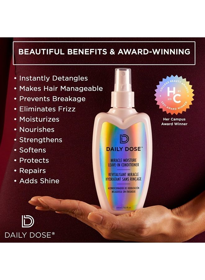 Daily Dose Leave-In Hair Conditioner Detangler Spray (Award Winning) 8.5oz, Paraben Free, Phthalates Free, Cruelty Free, Vegan - Image 2