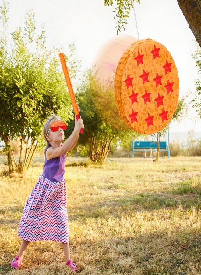RoundFunny Anime Theme Piñata Party Birthday Decorations Yellow and Red Stars with Stick Blindfold and Confetti for Party Decorations Centerpiece Photo Prop Birthday Funny Anniversary - Image 4