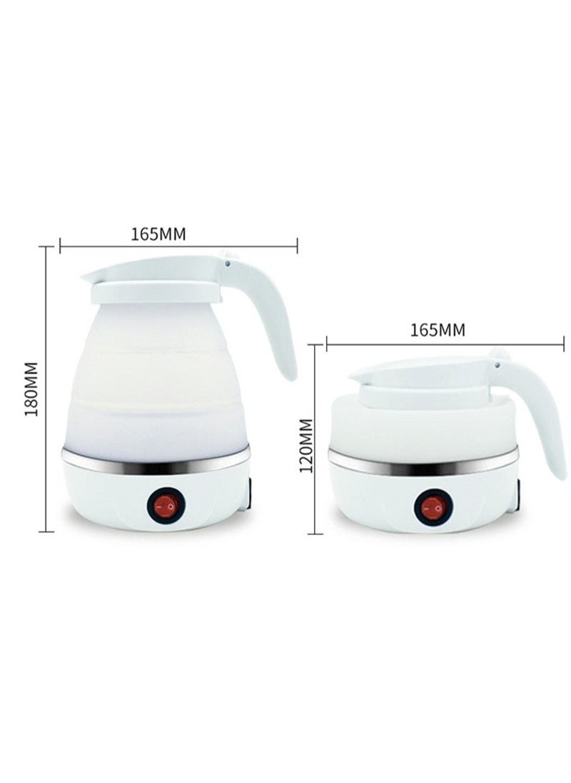 Silicone Travel Foldable Water Heater Jug Collapsible Mini Portable Electric Kettle White - Image 5