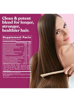 Eu Natural Vibrance Hair Growth Vitamins Grow Hair Faster Healthier & Stronger Length Beautiful Locks For All Hair Types Biotin & Optimsm 60 Vegetarian Soft Capsules  - Image 3