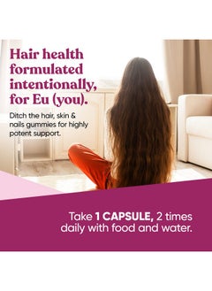 Eu Natural Vibrance Hair Growth Vitamins Grow Hair Faster Healthier & Stronger Length Beautiful Locks For All Hair Types Biotin & Optimsm 60 Vegetarian Soft Capsules  - Image 5