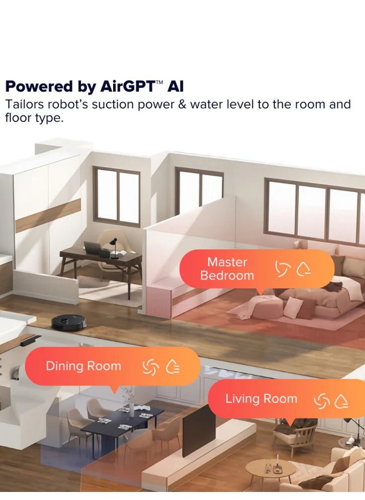 Airbot - Airbot Robot Vacuum X40 Ultra 17000 Pa Robot Vacuum Cleaner with Mop,Robot Cleaner and Mop,with Advanced AirGPT AI System,Auto Detanle,Mop Wash&Tank Refill - Image 1