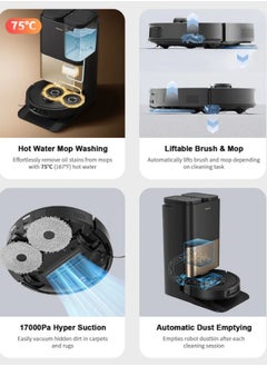 Airbot Airbot Robot Vacuum X40 Ultra 17000 Pa Robot Vacuum Cleaner with Mop,Robot Cleaner and Mop,with Advanced AirGPT AI System,Auto Detanle,Mop Wash&Tank Refill  - Image 5