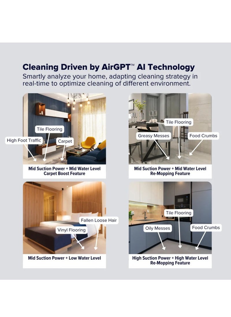 Airbot - Airbot Robot Vacuum X40 Ultra 17000 Pa Robot Vacuum Cleaner with Mop,Robot Cleaner and Mop,with Advanced AirGPT AI System,Auto Detanle,Mop Wash&Tank Refill - Image 1