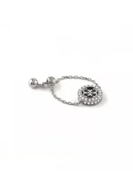 جس Crystal Detail  Detail Single Circle Ring