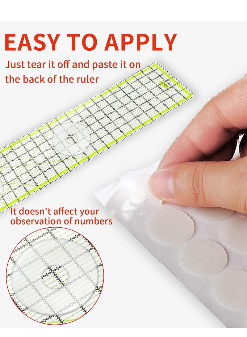 Excefore Non Slip Grips for Quilting Rulers Quilt Templates,Keep Your Rulers Steady, Non-Slip Adhesive Rings True Grips for Sewing Rulers 144 Pack(72 Large & 72 Small) - Image 5