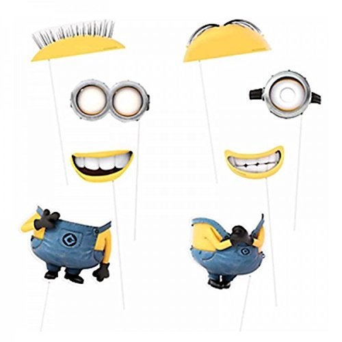 PMW PMW - Minion Theme Photo Props for Party - Birthday Special - 8 Pieces 