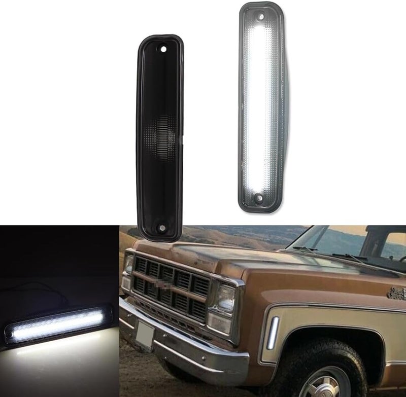 Tonsya Smoked LED Side Marker Lights for 73-80 GMC Chevy Pickup Blazer Suburban Jimmy - Image 1
