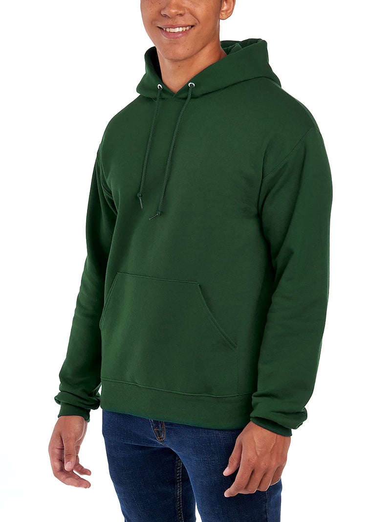 Jerzees Men's Fleece Pullover Hoodie, Forest Green, Large - Image 2