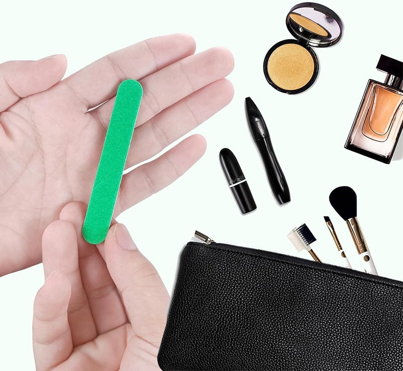 GigaGround Mini Nail Files Bulk (100 Pcs), Double Sided Emery Board Nail File for Nature Nails, Manicure Tool Set Disposable Colorful Nail File for Home Salon Use Travel Size Men Women Kids Wood Board - Image 5