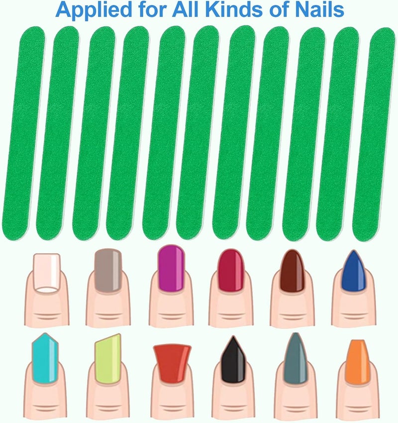 GigaGround Mini Nail Files Bulk (100 Pcs), Double Sided Emery Board Nail File for Nature Nails, Manicure Tool Set Disposable Colorful Nail File for Home Salon Use Travel Size Men Women Kids Wood Board - Image 2