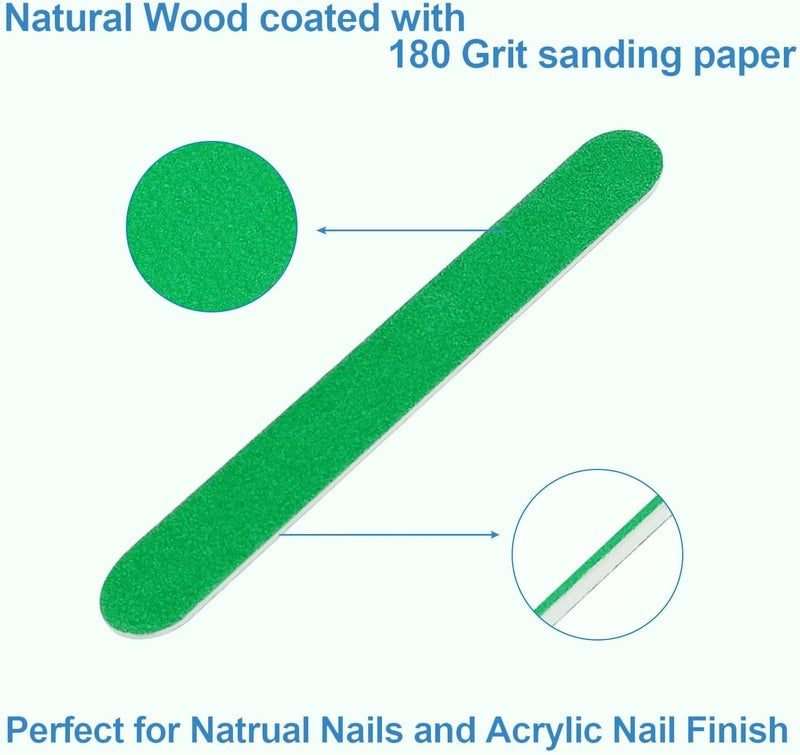 GigaGround Mini Nail Files Bulk (100 Pcs), Double Sided Emery Board Nail File for Nature Nails, Manicure Tool Set Disposable Colorful Nail File for Home Salon Use Travel Size Men Women Kids Wood Board - Image 3