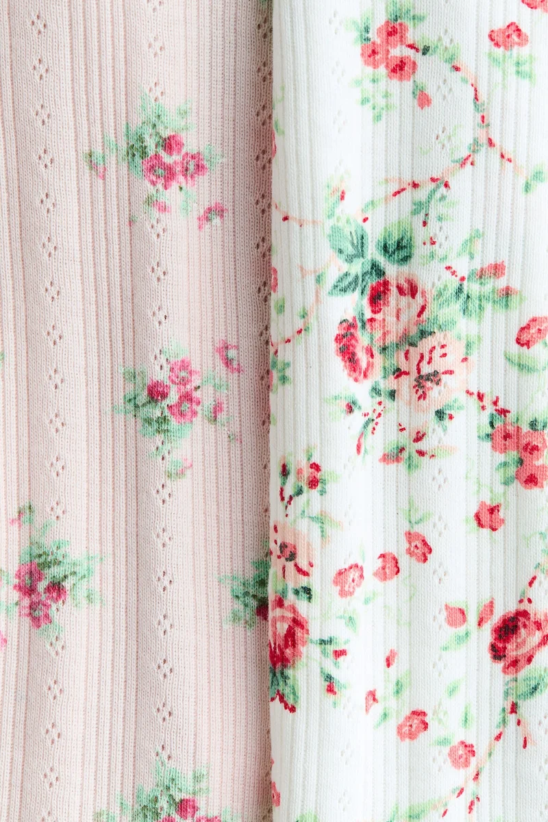 H&M 2-pack floral-print pointelle bodysuits