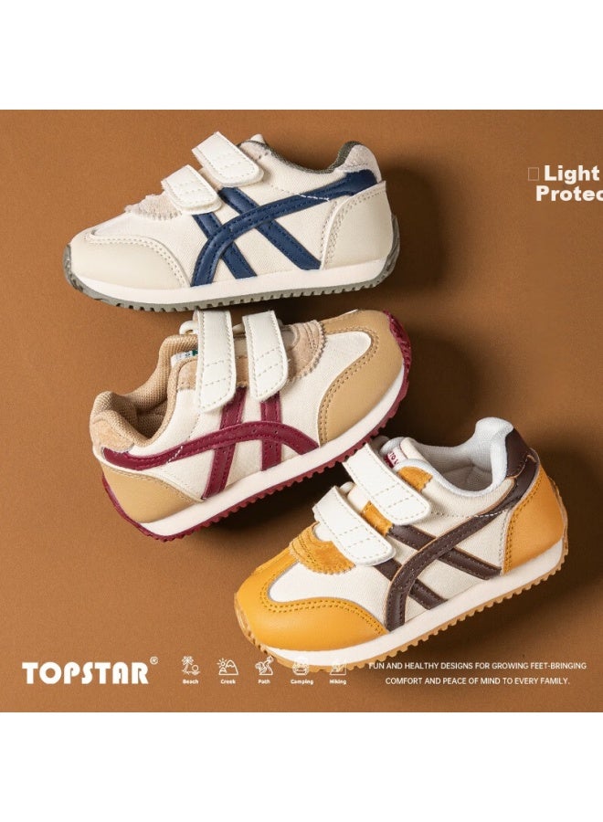 Topstar Kids Sports Shoes 26 Spring New Non-slip Agan Shoes Boys And Girls Casual Outdoor Training Shoes Blue Size 30 - Image 1