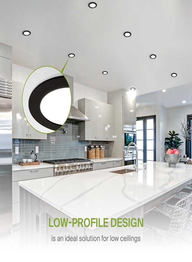 ASD 1 Pack LED Recessed Lighting 4 Inch 12W, 5 CCT 2700K-5000K CRI90+, IC Rated Ultra Thin Dimmable Ceiling Lights with J Box, Canless Wafer Downlight, Round Slim Panel Light, Energy Star ETL, Black - Image 4