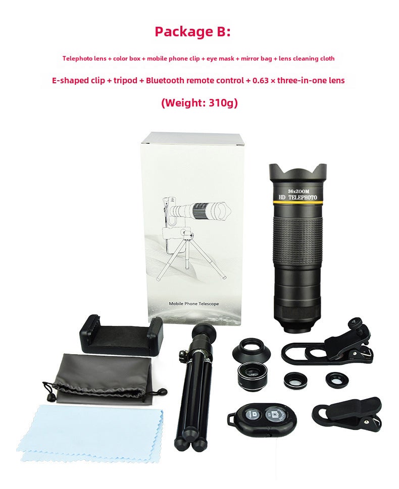 36X High Magnification Telescope - Compact Portable Single Lens Telescope - High Definition Photography Telescope for Outdoor Adventures, Concerts and Nature Hikes - Image 1