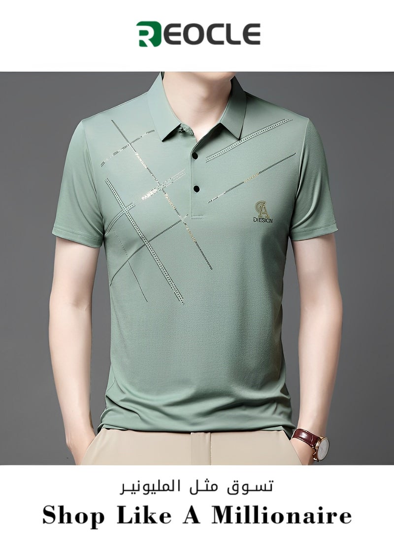REOCLE Men's Polo Shirt Comfy & Quick Dry Short Sleeves Shirts Regular-Fit Pique Polo Shirt Jersey Golf Shirt - Image 1