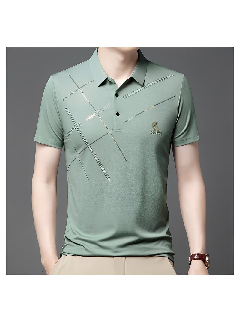 REOCLE Men's Polo Shirt Comfy & Quick Dry Short Sleeves Shirts Regular-Fit Pique Polo Shirt Jersey Golf Shirt - Image 4