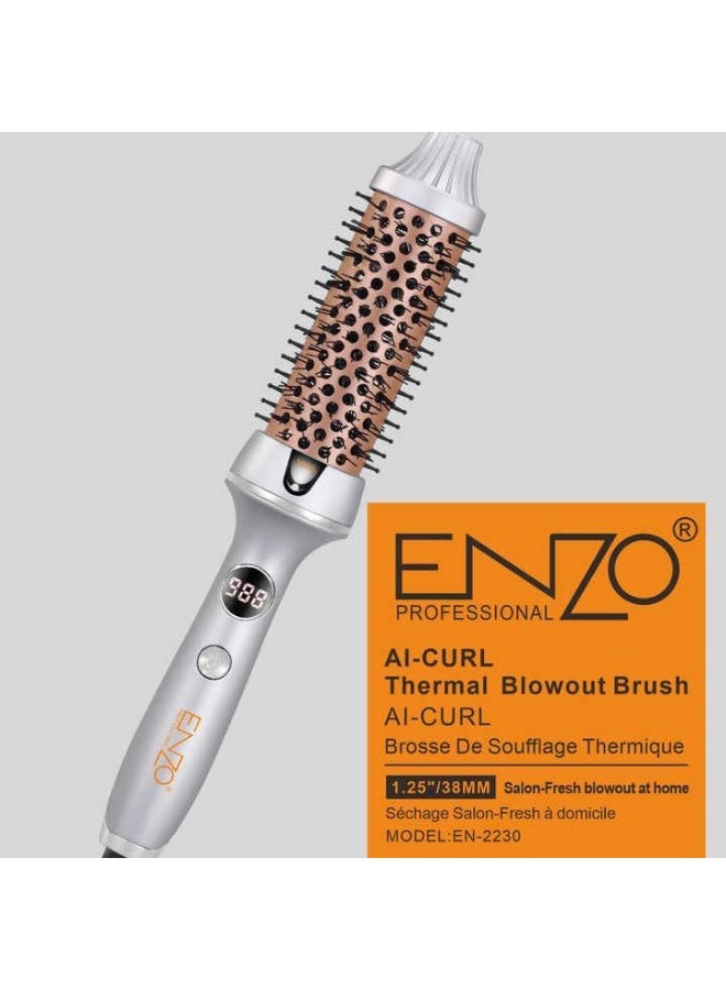 ENZO Professional فرشاة تجعيد حرارية إنزو بروفيشونال EN-2230 – جهاز تصفيف شعر متعدد الوظائف للتجاعيد الكبيرة والحجم – أداة تصفيف حرارية احترافية – النسخة الدولية - Image 4