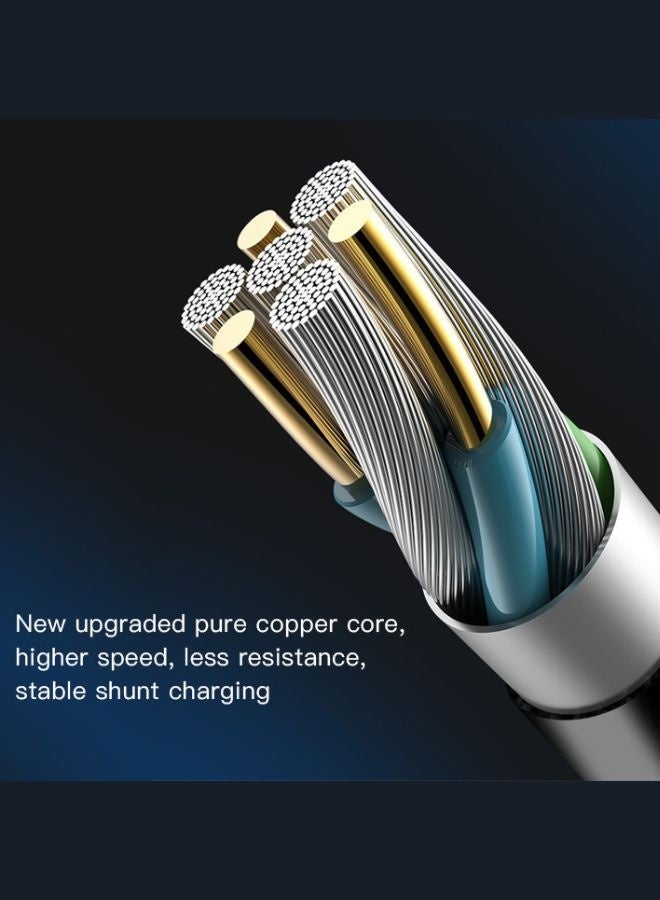 يسيدو كابل شحن عالمي 3 في 1 - موصلات USB إلى Micro USB وType-C وLightning بتصميم متين ومضاد للتشابك - Image 2
