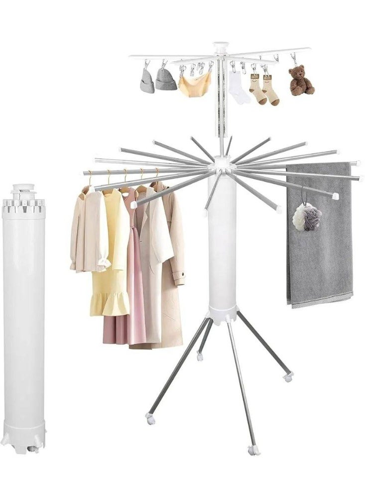 Coastal Trend Foldable Clothes Dryer, Umbrella Shape Vertical Clothes Drying Rack 165cm Height - Metal Space Saving - Image 1