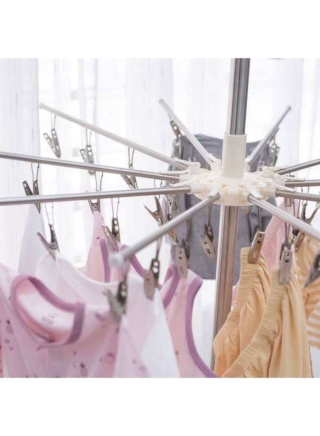 Coastal Trend Foldable Clothes Dryer, Umbrella Shape Vertical Clothes Drying Rack 165cm Height - Metal Space Saving - Image 2
