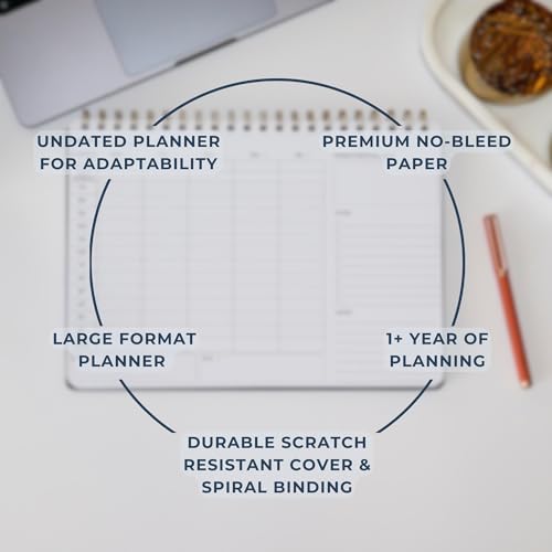 Merely Home Undated Weekly Schedule | Business Planner | 8.25” x 11.75” ADHD Organizer | Premium Multi-Layout Schedule | Black | Landscape Layout - Image 4