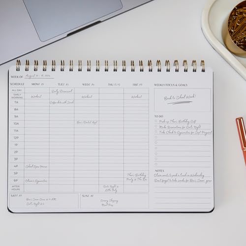 Merely Home Undated Weekly Schedule | Business Planner | 8.25” x 11.75” ADHD Organizer | Premium Multi-Layout Schedule | Black | Landscape Layout - Image 2