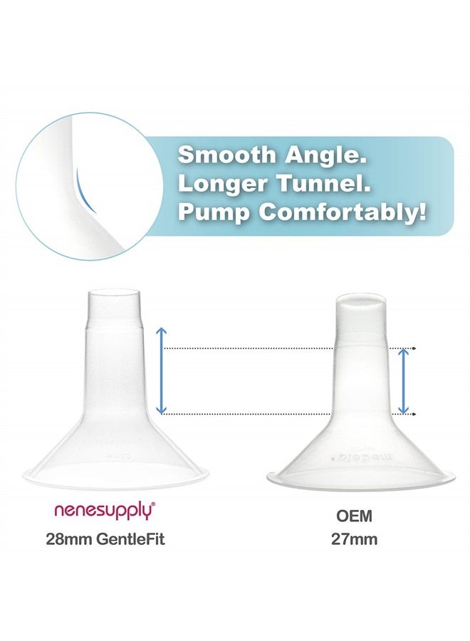 NENESUPPLY قطع مضخة نينسوبلاي مع حواف 28 مم متوافقة مع مضخة ميديلا في ستايل مضخة الثدي ليست قطع مضخة ميديلا الأصلية تشمل حواف متوافقة ودرع الثدي وموصل الصمام وغشاء الأنابيب - Image 4