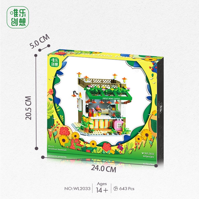 Wl Microparticle Puzzle Microparticle Assembly Diy Toy Building Blocks 2033-2036 Street View Series Generation - Image 5