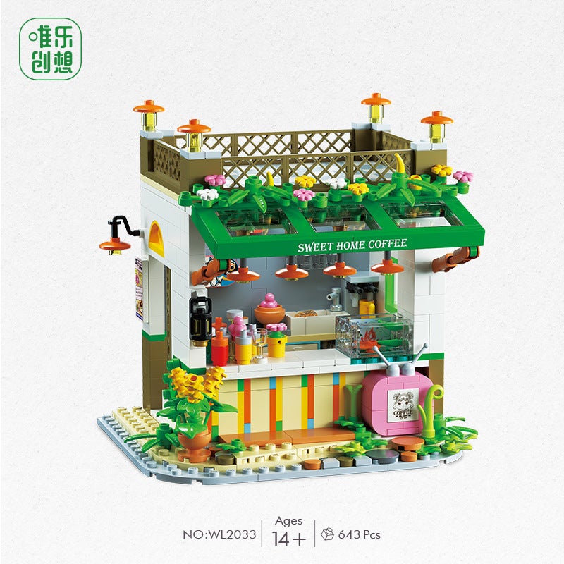 Wl Microparticle Puzzle Microparticle Assembly Diy Toy Building Blocks 2033-2036 Street View Series Generation - Image 3