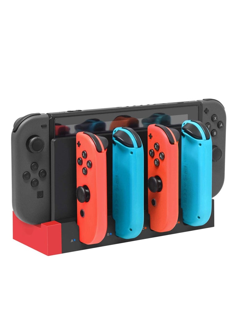 SYOSI Joy-Con Charger for Nintendo Switch OLED Model, Charging Dock Compatible with Joy Con Charger for Switch & OLED Model Version, USB Charging Dock Station Stand with Indicator - Black - Image 1