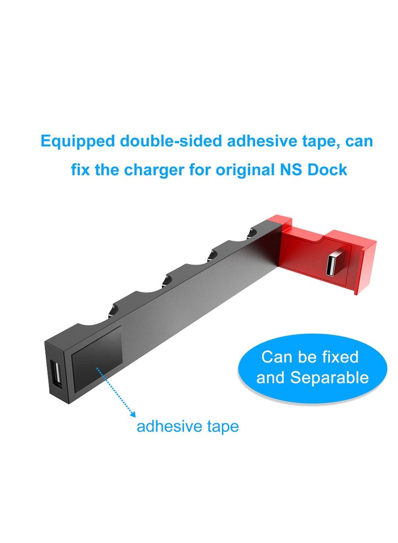 SYOSI Joy-Con Charger for Nintendo Switch OLED Model, Charging Dock Compatible with Joy Con Charger for Switch & OLED Model Version, USB Charging Dock Station Stand with Indicator - Black - Image 2