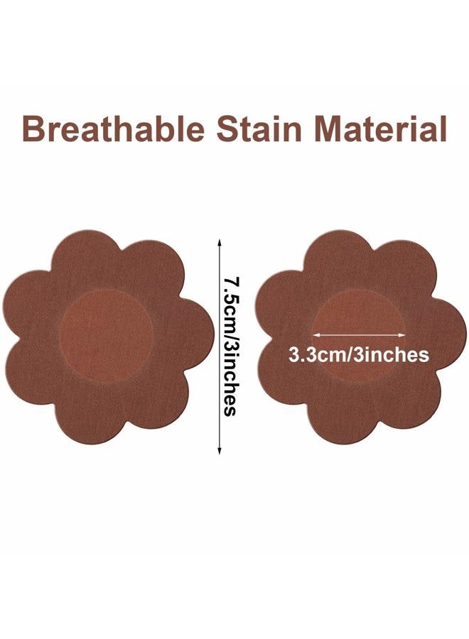 Geyoga 30 Pieces Nipple Cover Plum Shaped Disposable Breast Covers Self-adhesive Petal Bra Pasties - Image 3
