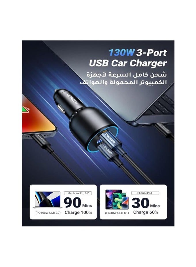 يو جرين شاحن سيارة 2 منفذ USB-C ومنفذ USB 130 واط - Image 2