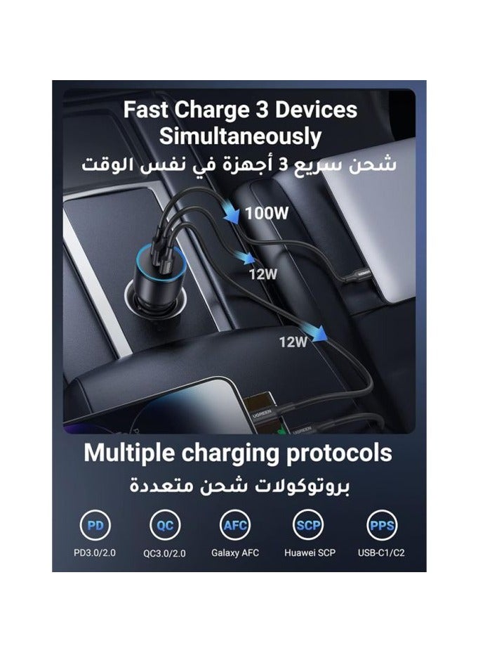 يو جرين شاحن سيارة 2 منفذ USB-C ومنفذ USB 130 واط - Image 3