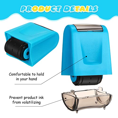 Sherr 2 Pcs Roller Stamps for Teacher Classroom Must Haves Dashed Line Handwriting Stamp Roller Back to School Gift for Kid Preschool Kindergarten Education(2.72 x 2.44 x 1.54 Inch,Yellow, Blue) - Image 4