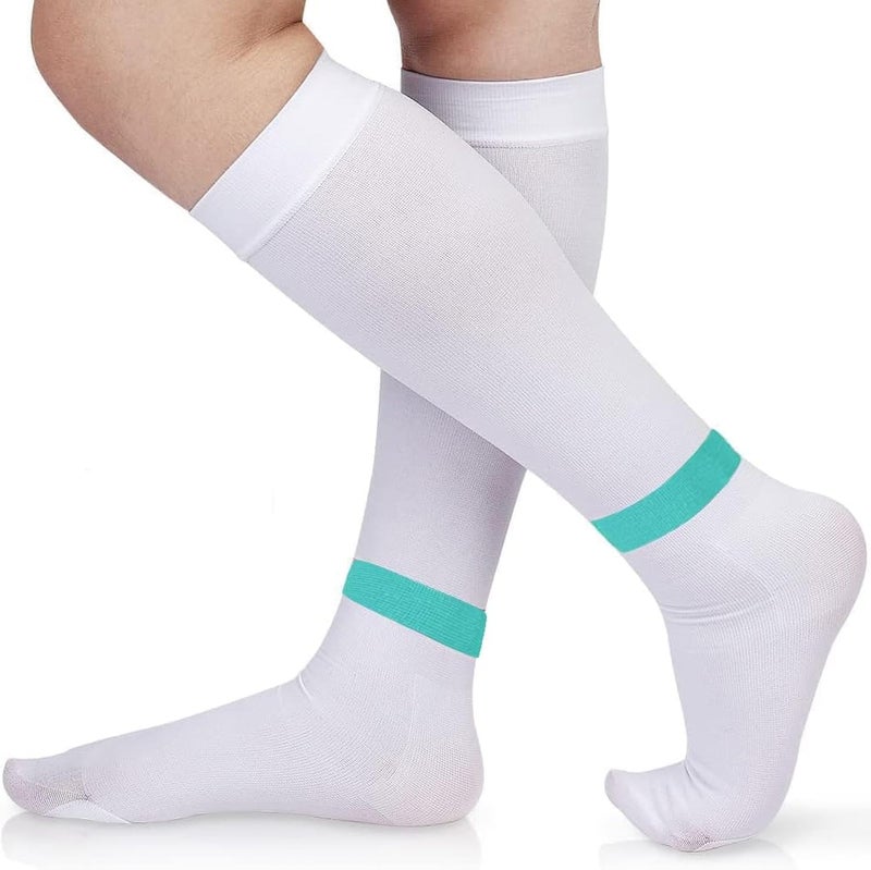 SOLARAE Anti Embolism Stockings Thigh High Knee High for Women, 15-20 mmHg Compression TED Hose Socks with Inspect Hole for the Recovery of Venous Thrombosis and Edema (Green-L) - Image 1