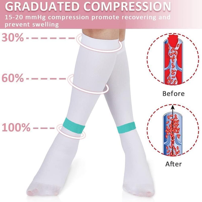 SOLARAE Anti Embolism Stockings Thigh High Knee High for Women, 15-20 mmHg Compression TED Hose Socks with Inspect Hole for the Recovery of Venous Thrombosis and Edema (Green-L) - Image 3
