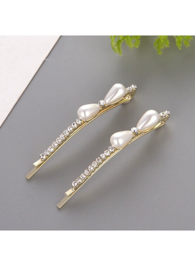 Goolsky 2PCS Pearl hair clip with a straight clip and edge clip for women, Korean girl, internet famous style, elegant side bangs clip, temperament, Hair Clip Bangs Side Clips Front Small Fragrance Wind High-End Style 2025 New Arrival - Image 1