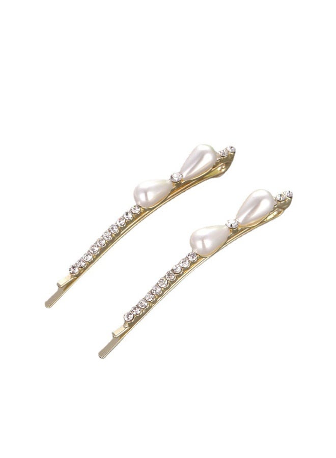 Goolsky 2PCS Pearl hair clip with a straight clip and edge clip for women, Korean girl, internet famous style, elegant side bangs clip, temperament, Hair Clip Bangs Side Clips Front Small Fragrance Wind High-End Style 2025 New Arrival - Image 2