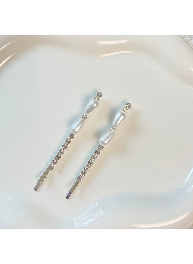 Goolsky 2PCS Pearl hair clip with a straight clip and edge clip for women, Korean girl, internet famous style, elegant side bangs clip, temperament, Hair Clip Bangs Side Clips Front Small Fragrance Wind High-End Style 2025 New Arrival - Image 3