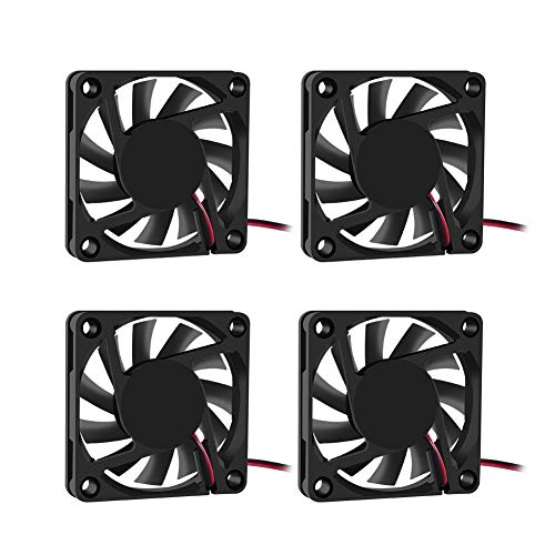 Dorhea Fan 60x60x10 mm DC 12V 6010 Brushless Cooling Fan, Replacement Ball Bearing 60mm Fan for Cooling DIY PC Computer Case Fan - 2 Pin Case Fan (Pack of 4Pcs) - Image 1