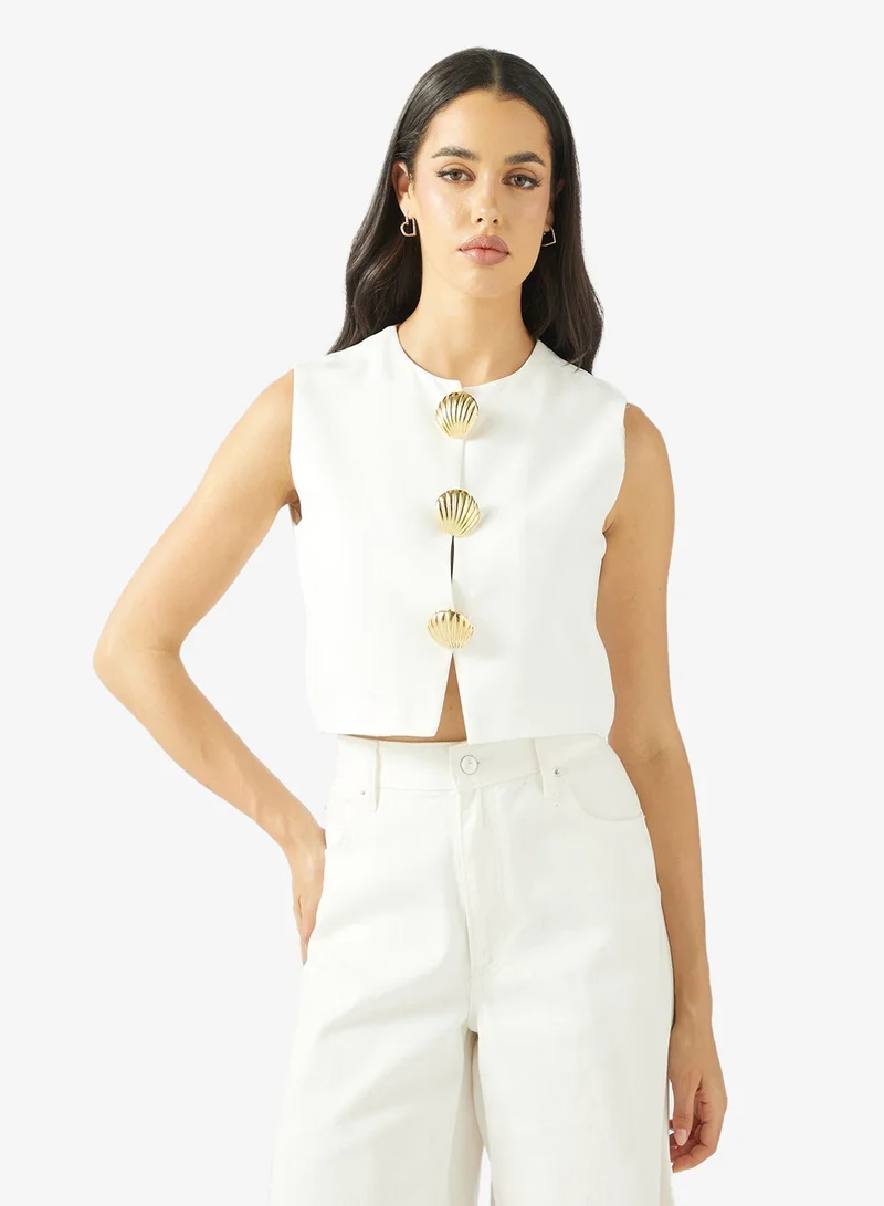 Ginger Gold Accent Detail Vest