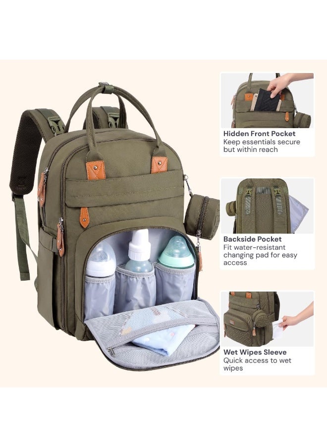 BabbleRoo Diaper Bag Backpack, Nappy Changing Bags Multifunction Waterproof Travel Back Pack - Image 4