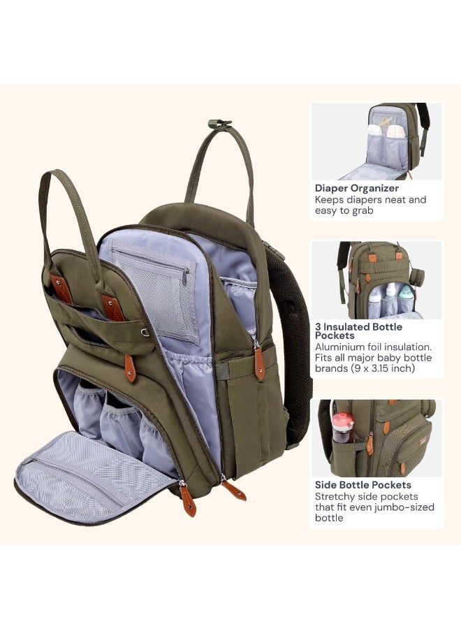 BabbleRoo Diaper Bag Backpack, Nappy Changing Bags Multifunction Waterproof Travel Back Pack - Image 3